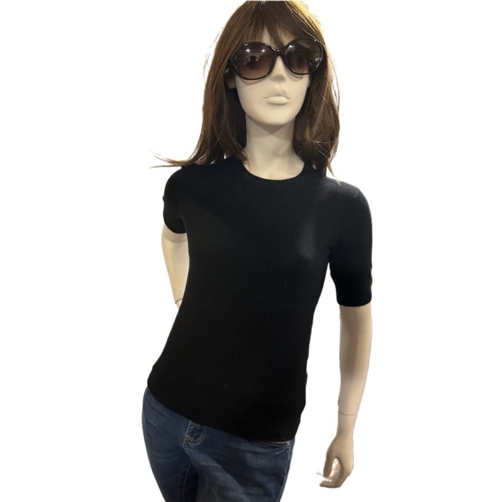 Zara Black Crew Neck Top, NWOT